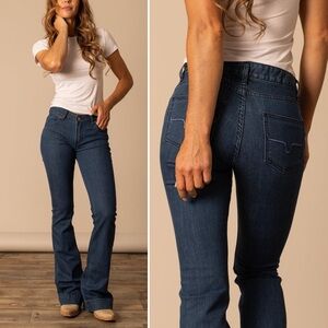 Kimes Ranch Lola Flare Jeans 12 x 31 Dark Indigo Denim Western Ranchwear Cowgirl